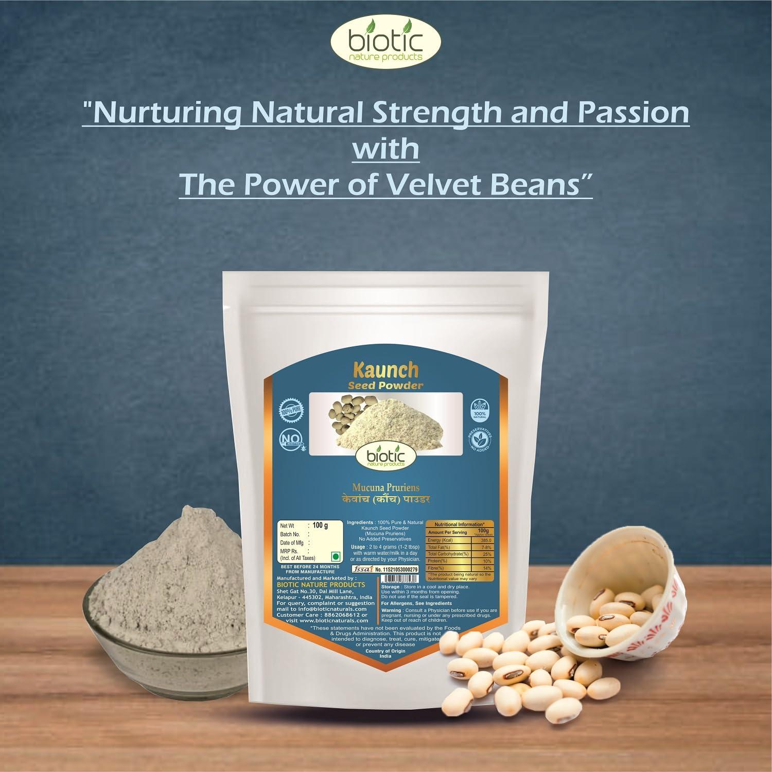 Biotic Biotic Natural Safed Musli, Ashwagandha, Shatavari and Kaunch Beej Powder - 400gms Combo (100gm each)