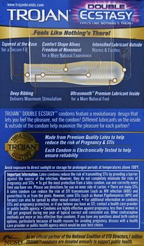 Trojan Trojan Double Ecstasy Lubricated Condoms - 10 Count