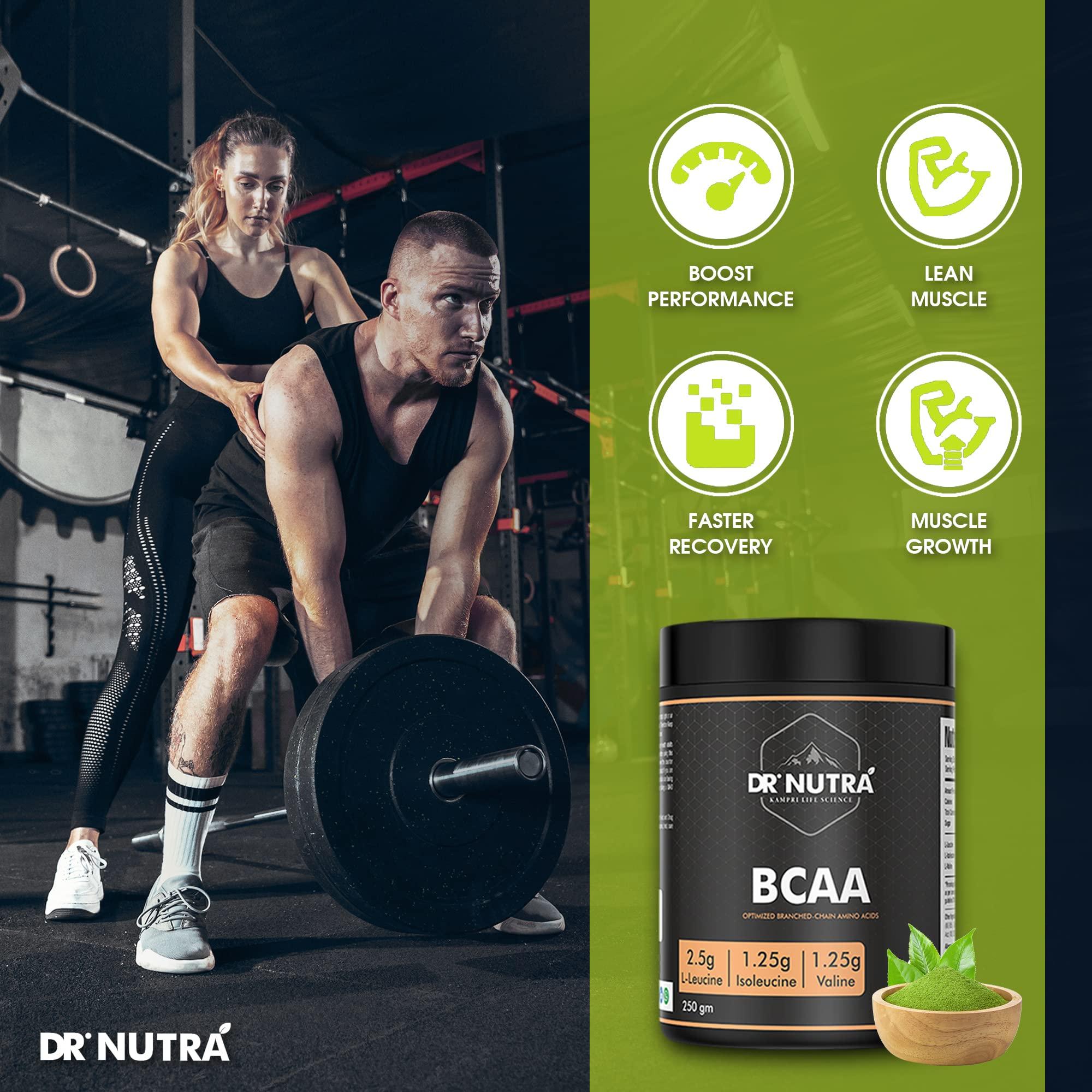Dr.NUTRA Dr.NUTRA BCAA 2:1:1 Vegan BCAA Powder, 5 Grams of Amino Acids, Caffeine Free, Pure Powder Pre-Post Workout (Green Tea)