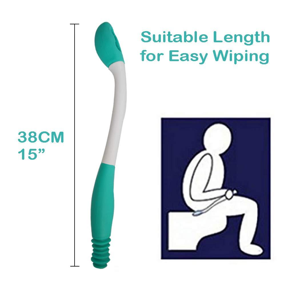 amonfine Toilet Aid Wiper Self Assist Bathroom Bottom Butt Wipe Helper Wand Long Reach Comfort Wipe Tool Paper Tissue for Pregnant After Surgery Seniors Arm Handicap Bariatric