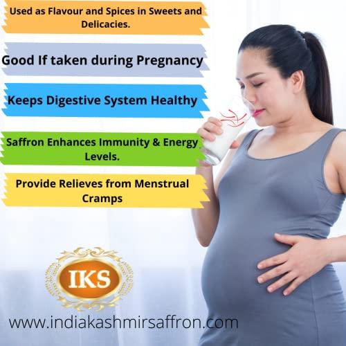 IKS IKS Original Kesar Kashmir Saffron Kashmiri Mogra / Mongra A++ Saffron Threads for Pregnant Women during Pregnancy 1Gram (1 Pack of 1g) (1 gm)