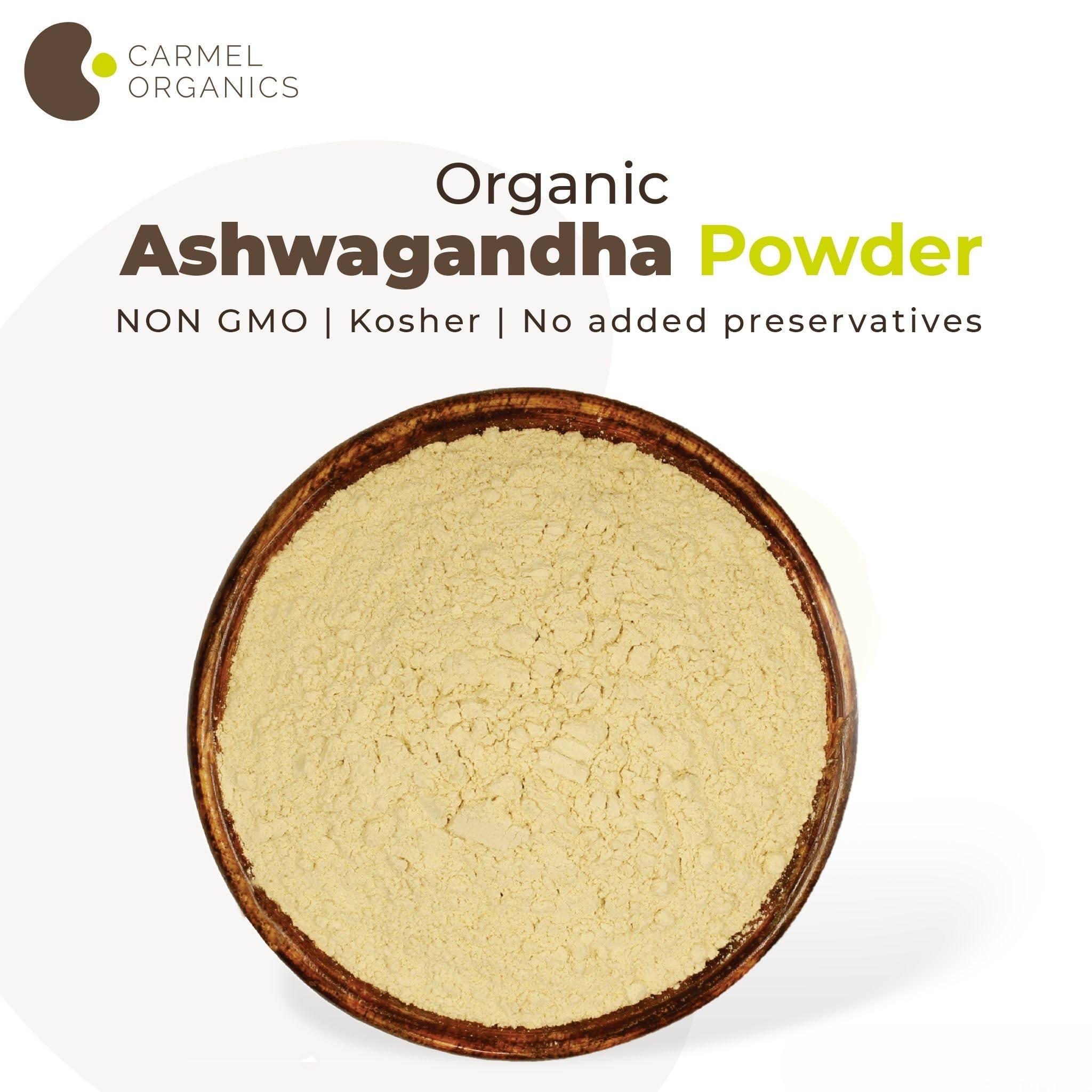 CARMEL ORGANICS CARMEL ORGANICS Ashwagandha Root Powder (227 Grams)|Jaivik Bharat Certified|Pure|Natural|Helps Fight Anxiety & Stress|Ashwagandha Podi/Amukkara Kizhangu/Asvagandha Churna