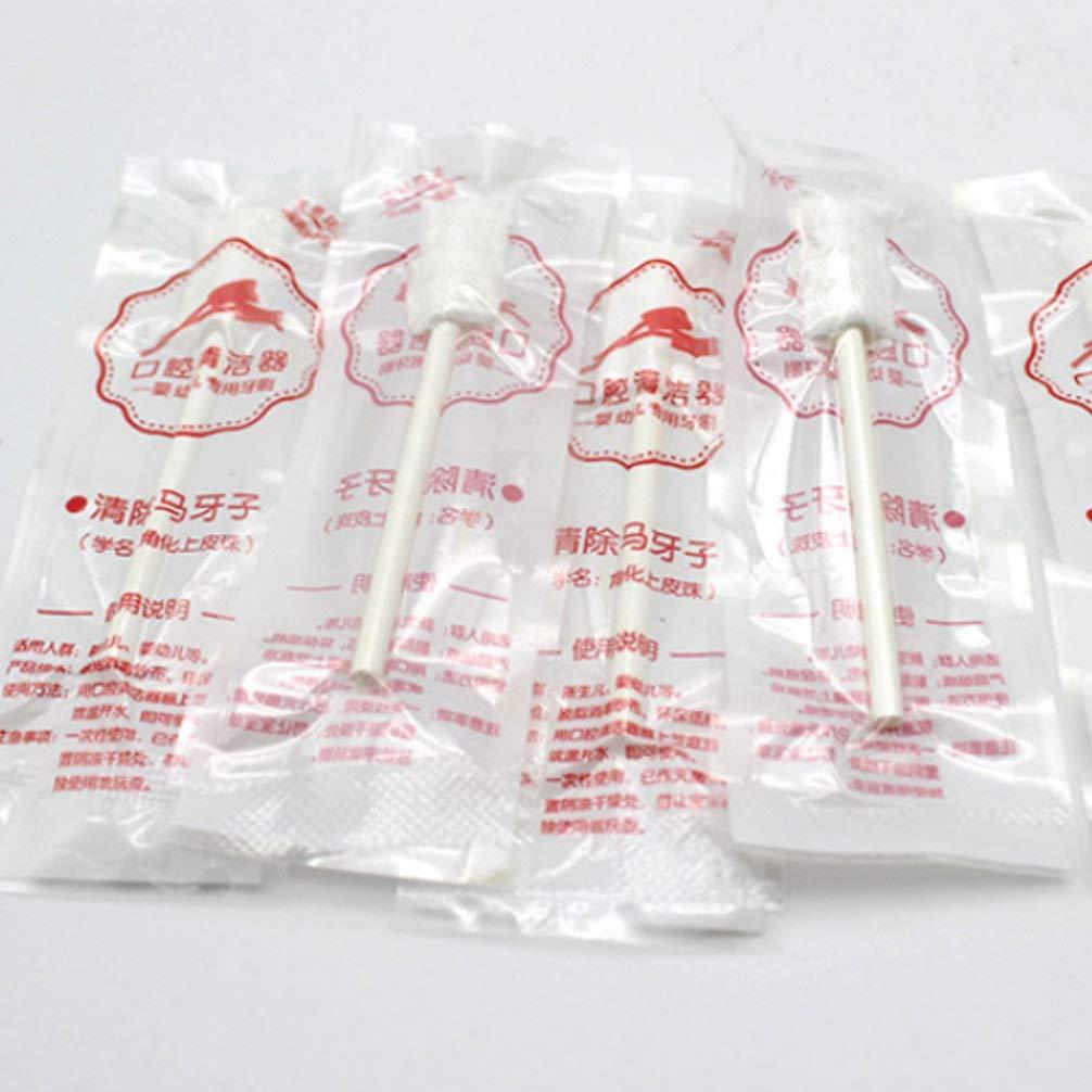 EXCLUZO EXCLUZO 30Pcs Baby Gauze Brush Newborn Baby Tongue Cleaner with Paper Handle Soft Gauze Baby Toothbrush for 0-36 Months Baby