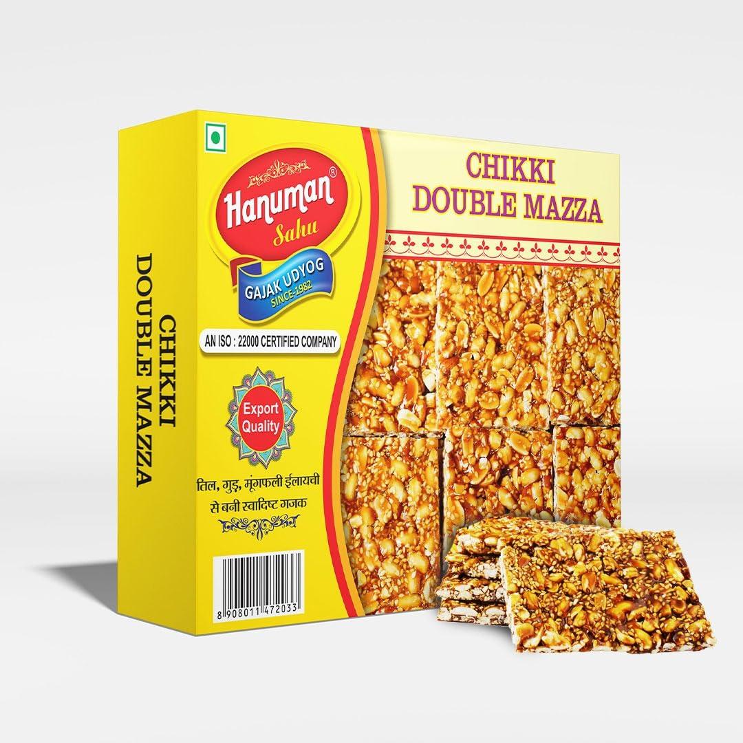 HANUMAN SAHU GAJAK UDYOG HANUMAN SAHU GAJAK UDYOG Crunchy Double Mazza Peanut Chikki with Seasame Seeds , jeggery