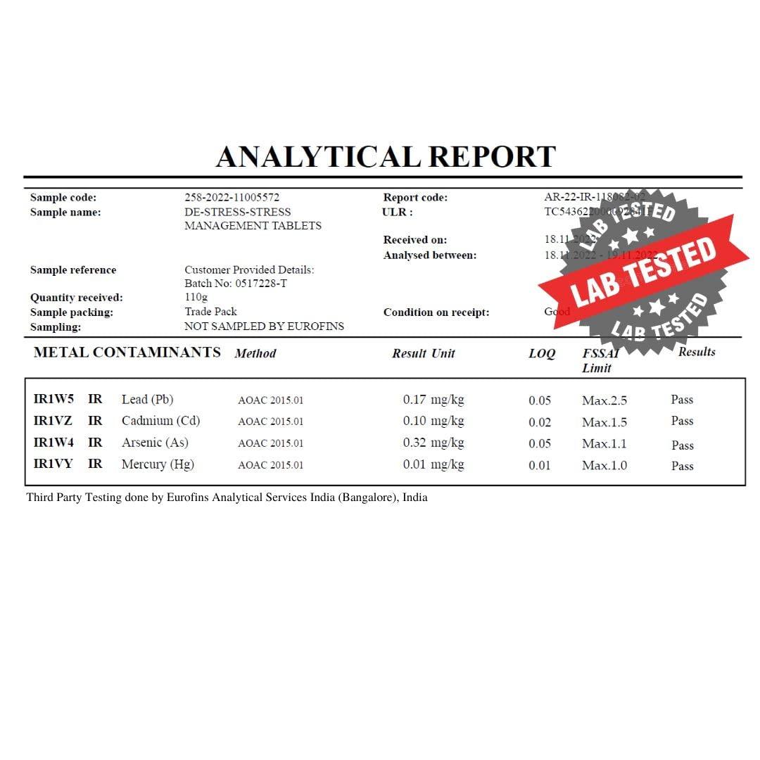 The Quin Co. The Quin Co. \'De-Stress\' - New Age Ashwagandha tablets with Nootropics | 5% Withanolides | Stress Relief & Anxiety | -1200 MG/Serving | Plant Based - 60 Veg tablets