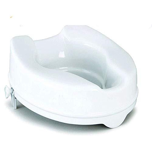 PAXMAX PAXMAX Commode height Raiser/Toilet Seat Elevator riser without Lid plastic, portable, lightweight extender commode seat (White, 6 Inch)