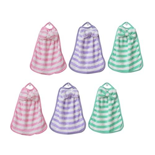 HEALLILY HEALLILY 6PCS Soft Hanging Hand Towel for Bathroom Kitchen with Hanging Loop Super Soft Absorbent Machine Washable Quick Dry Random Color