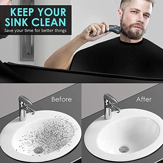HIKI ZIKI HIKI ZIKI Beard Bib Apron/Hair Catcher Beard Apron/Beard Catcher for Shaving and Trimming/Waterproof Shaving Cloth for Man/Clippings Catcher Apron/Grooming Apron with beard shaper