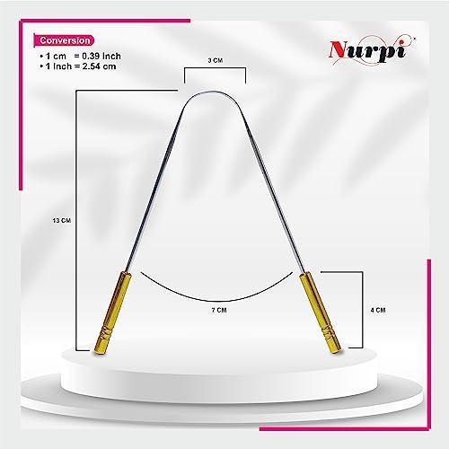 nurpi NURPI Tongue Scraper Medical Grade 100% Stainless Steel Tongue cleaner with brass handle for Oral Care & Bad Breath, Easy to Use for Adults for pc 5