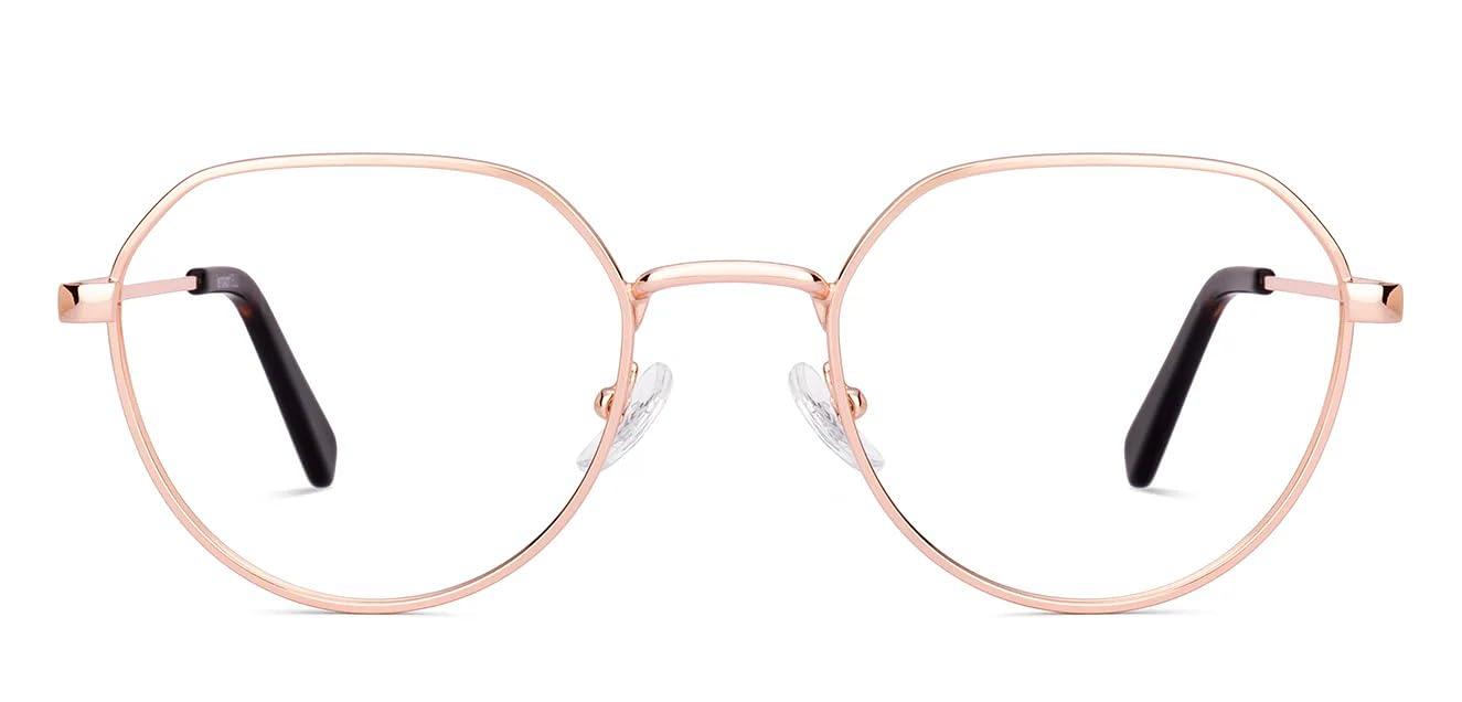 LENSKART BLU LENSKART BLU | Zero Power Blue Cut Computer Glasses | Anti Glare, Lightweight & Blocks Harmful Rays | UV Protection Specs | Gold | Men & Women | Medium | LB E17494