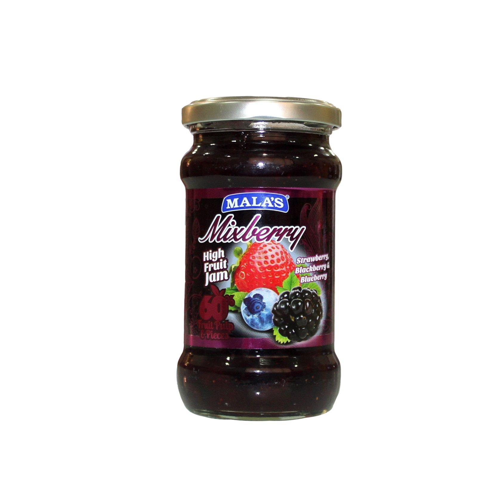 Mala's Mala's, Mixberry High Fruit Jam Glass Bottle, 350 Gram
