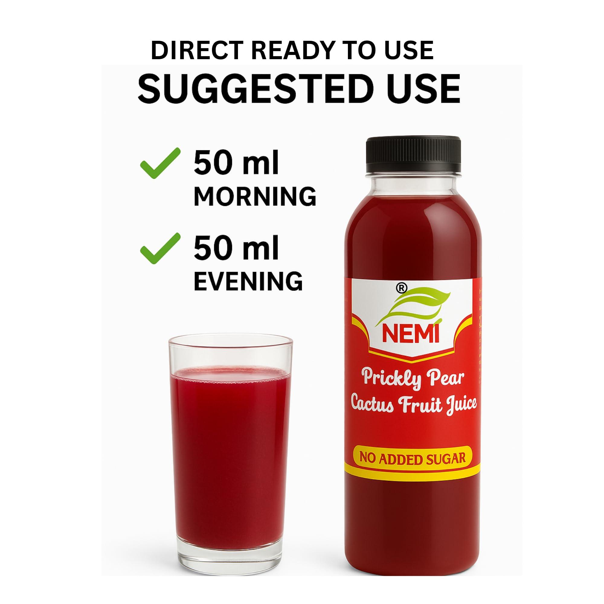 NEMI Prickly Pear findla fruit Cactus juice sugar free 1000ml vitamin c red colour Pack of 2 (1Ltr+1Ltr)