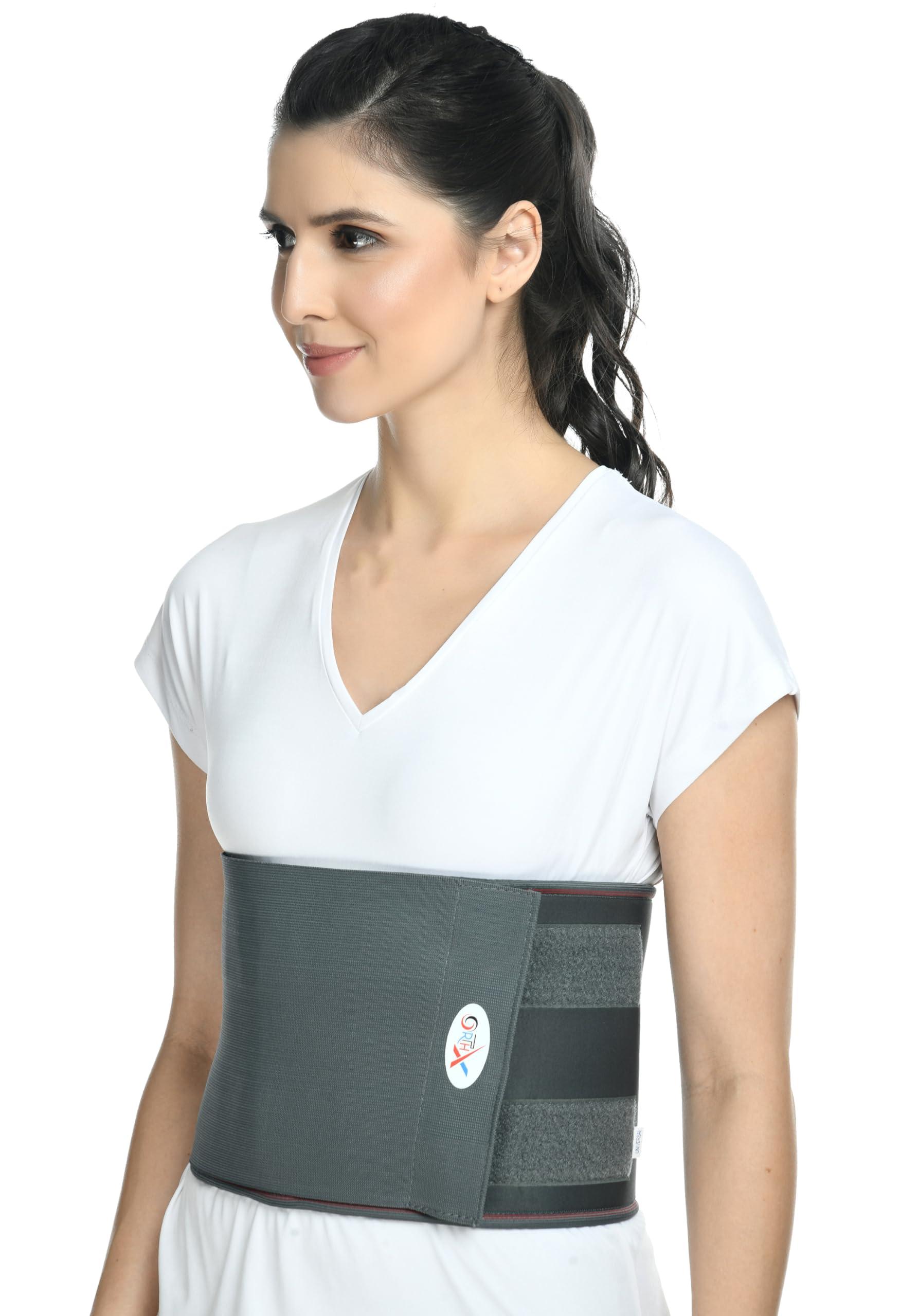 ORTHX ORTHX Abdominal Support Belt for Men &Women,Tummy Fat Loss Post Delivery Heavy lifting Abdominal Belt Grey XL