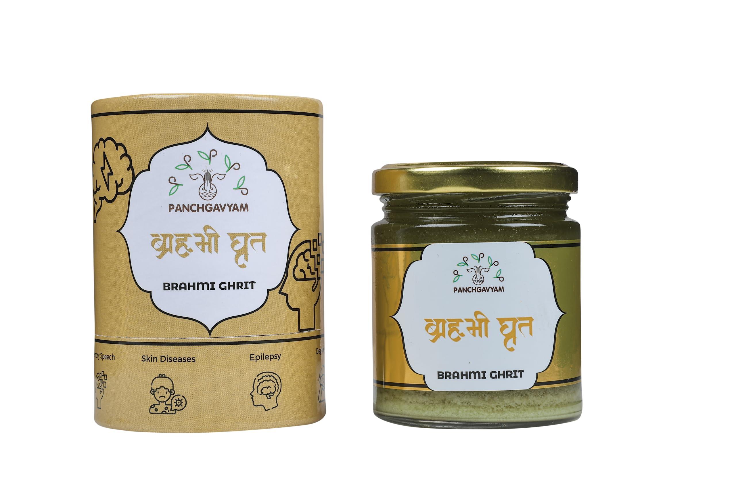 PANCHGAVYAM Brahmi Ghrit/Ghee | Ayurvedic Health Supplement Ghrit/Ghee | Authentic A2 Ghee for Brahmi Ghrit/Ghrit | Panchkarma Suvarna Brahmi Ghee | Stress Relief | Good for speech delay & Skin Diseases