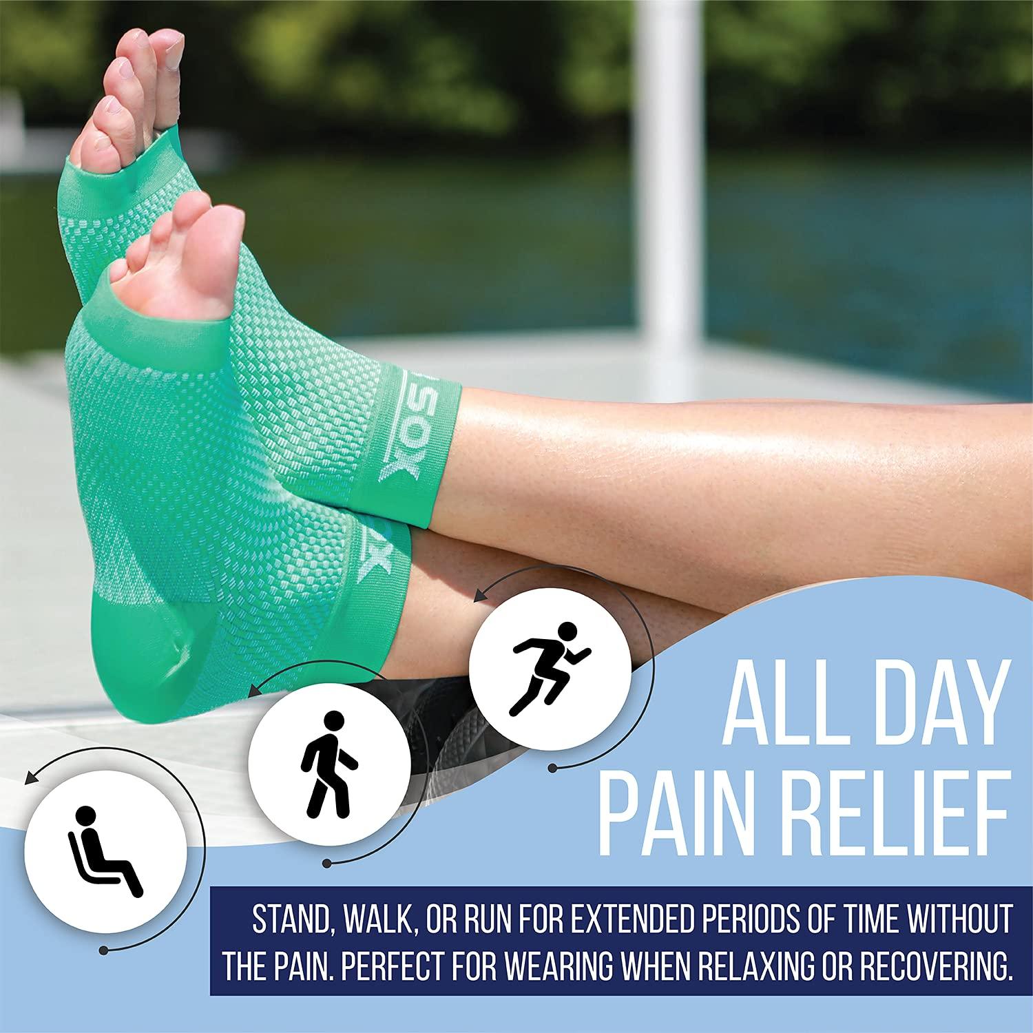 SB SOX SB SOX Compression Foot Sleeves for Men & Women - BEST Plantar Fasciitis Socks for Plantar Fasciitis Pain Relief, Heel Pain, and Treatment for Everyday Use with Arch Support (Blue, Large)