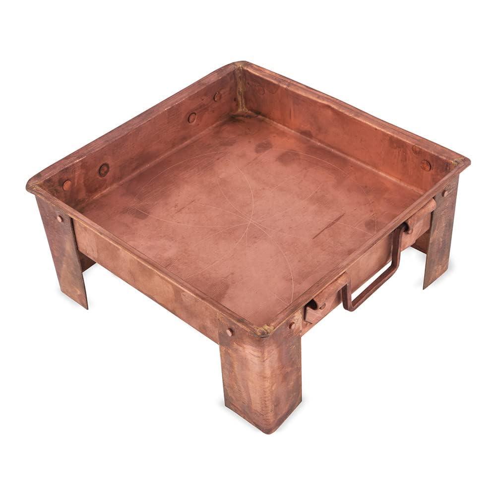 Omkriya Omkriya Pure Copper Hawan Kund With Handle On Both Side, For Yagya, Hawan & Poojan Purpose (10 INCHES)