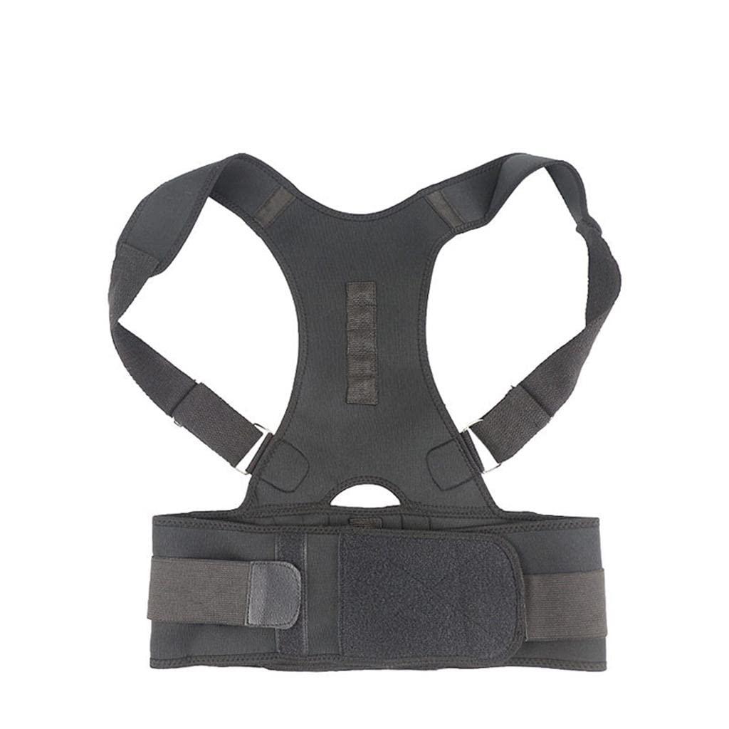 Generic Losa Magnetic Posture Corrector Back Shoulder Support Belt Brace L Black