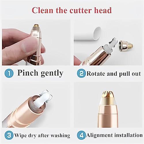 TLISMI TLISMI New Flawless Eyebrow Trimmer for Women - USB Rechargeable Portable Electric Face Epilator with Built-in LED Light Painless Eyebrow Shaver for Eyebrows, Chin, Neck, Upper Lips & Face (White)