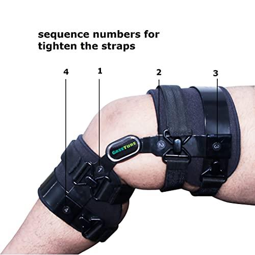 GREETURE GREETURE Off Loader Knee Brace/Knee Support/Metal hinged Knee Brace for knee pain (Black) (For Single Leg, Large)