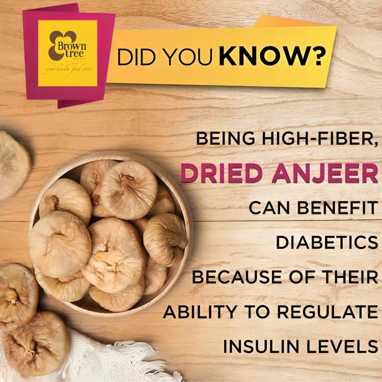 Brown tree Browntree Fig-100g | Nutrient-Rich Dry Seedless Fig for Digestive Health & Sustained Energy | Gluten-Free, Low-Calorie, and Cholesterol-Free Snack| Dried Anjir | Rich Source of Fibre| Low in Fat