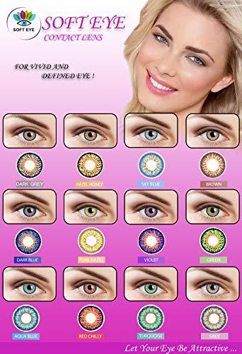 SOFT EYE Soft Eye 4 Pair Monthly Colored Blue Hazel Green Grey Contact Lenses for Eye Men and Women 1 Lens Storage Box