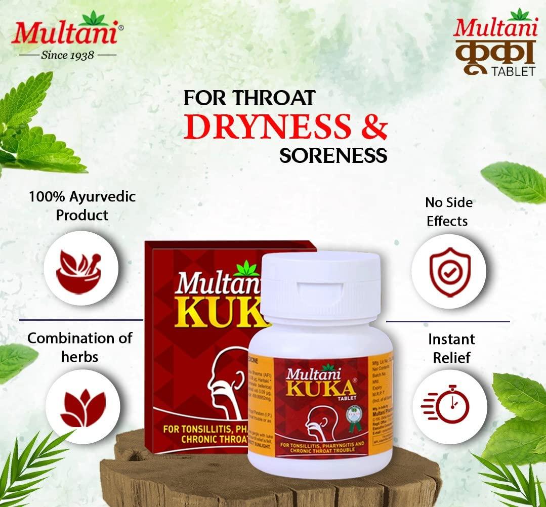 Multani Multani Kuka Tablet | Useful In Tonsillitis, Pharyngitis & Chronic Throat Trouble | 100% Natural & Ayurvedic | Get Relief From Tonsils & Swollen Issues | 1000 Tablets