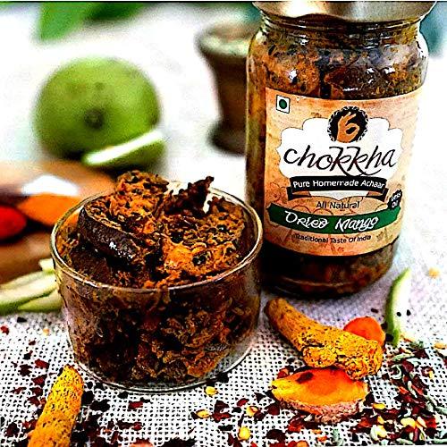 Chokkha Chokkha Traditional Homemeade Hing Mango & Dried Mango Pickle (Hing Aam, Sukha Aam) | No colour Added | Vegan | 100% Oil-Free | Combo of 2| 400 Gm Each