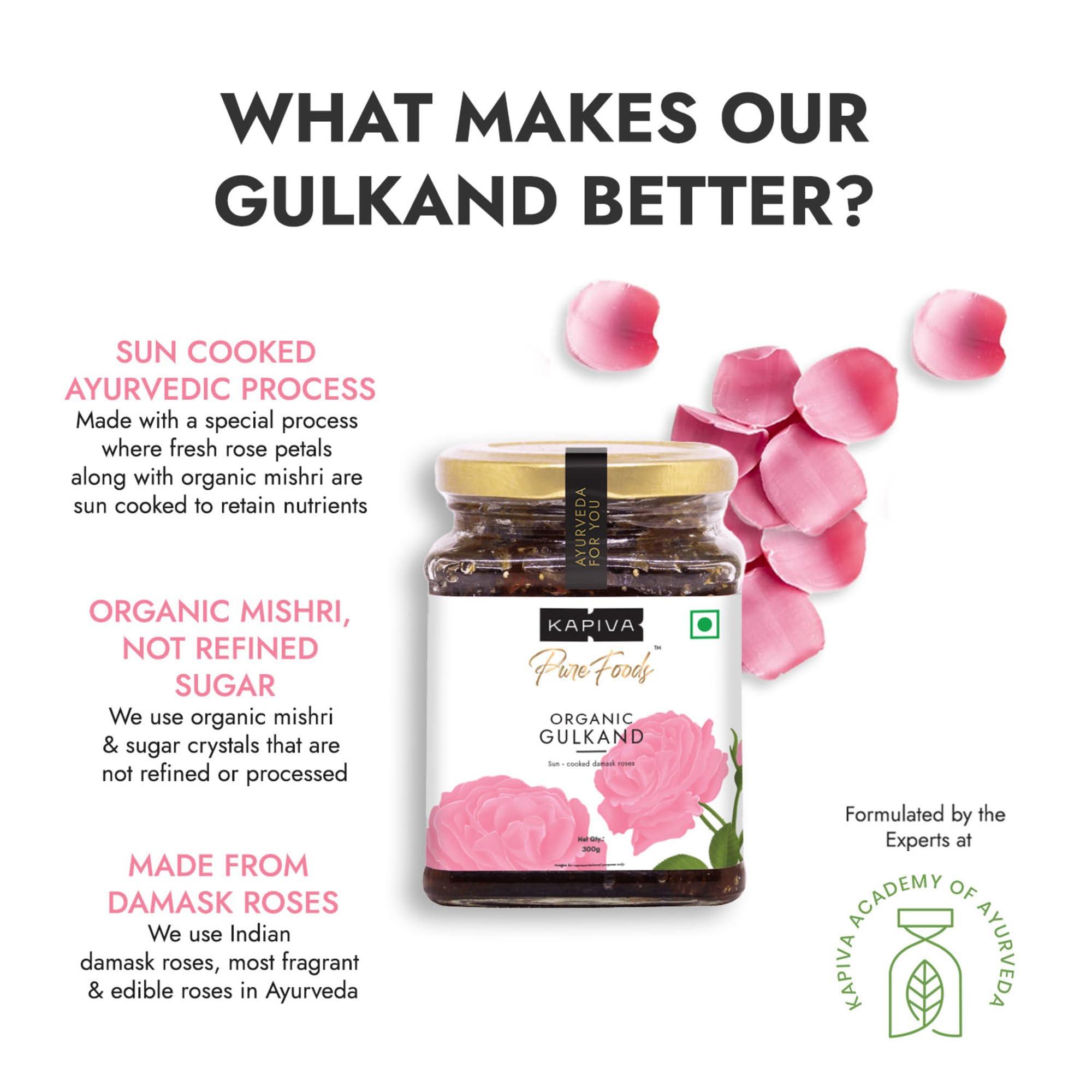 Kapiva Kapiva Organic Gulkand 300gms (Rose Petal Jam) | 100% Natural | Sun-Cooked Damask Roses