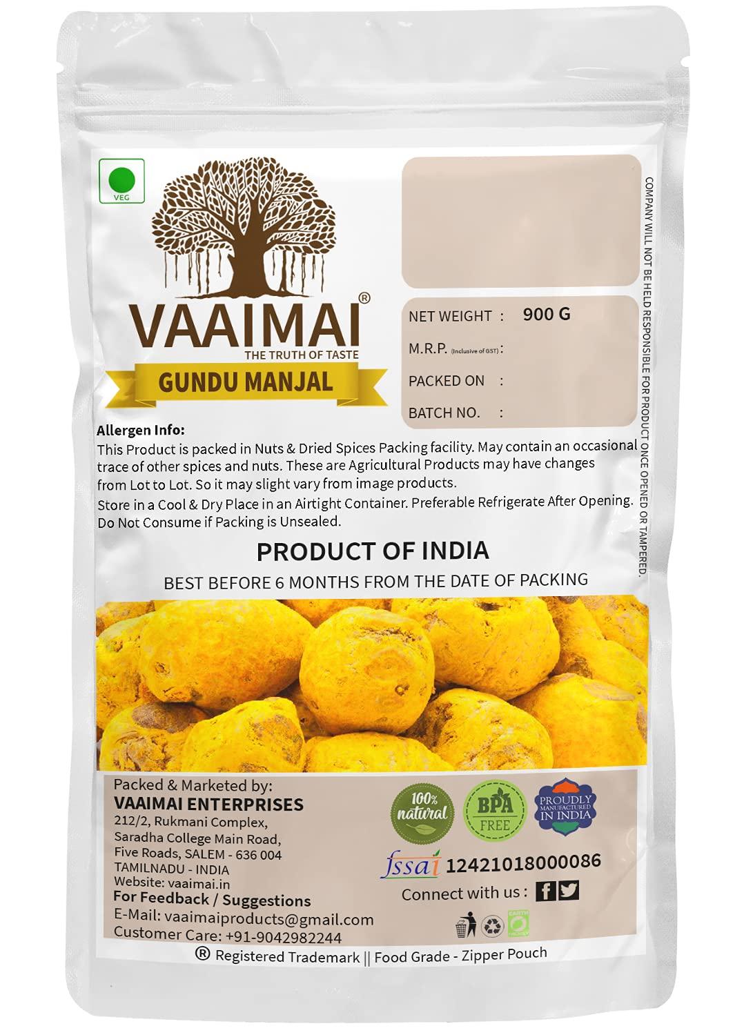 VAAIMAI VAAIMAI Turmeric Gundu / Manjal, 900g