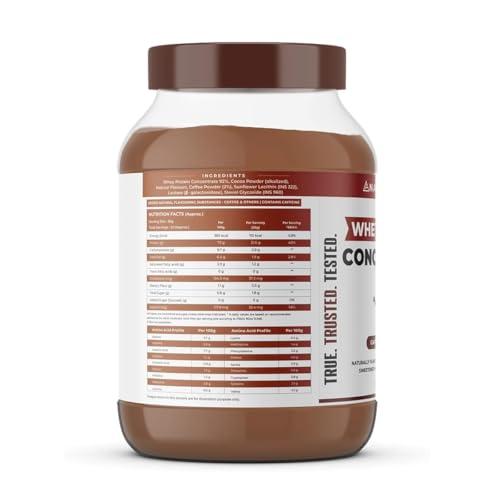 NATURALTEIN NATURALTEIN Natural Whey Protein Concentrate Caffe Mocha - 1 kg (Naturally flavored, Non GMO, No Artificial Sweeteners)