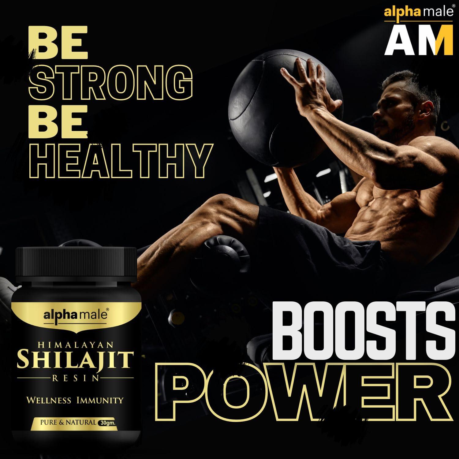 ALPHA MALE Alpha Male Natural Shilajit/Shilajeet Resin - 30 GM|Pure Pahadi Shilajeet for Men Women