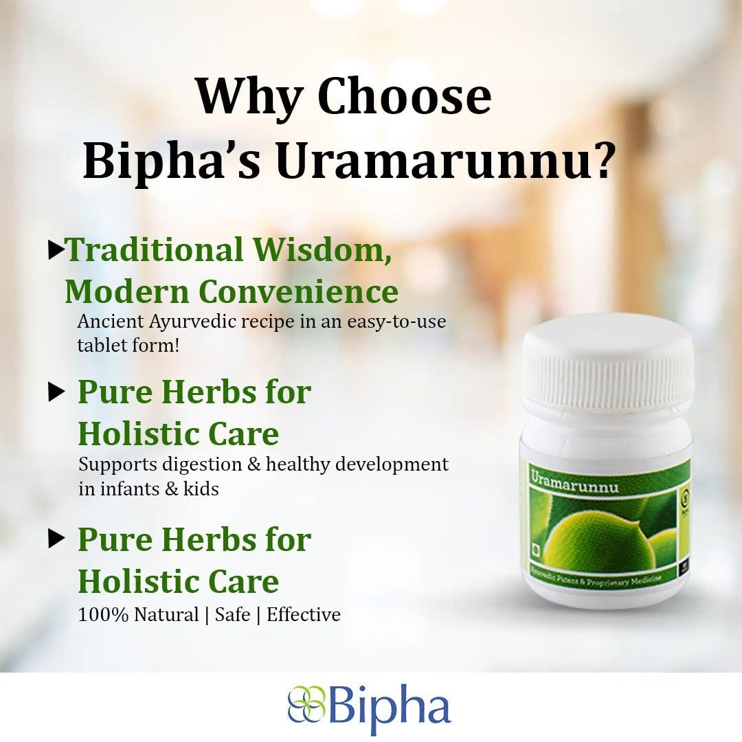 Bipha Ayurveda Bipha Ayurveda Baby Care Uramarunnu Tablets for Griping, Bloating of stomach, colic and to enhance metabolsm & appetite,Mild Natural Digestive for babies