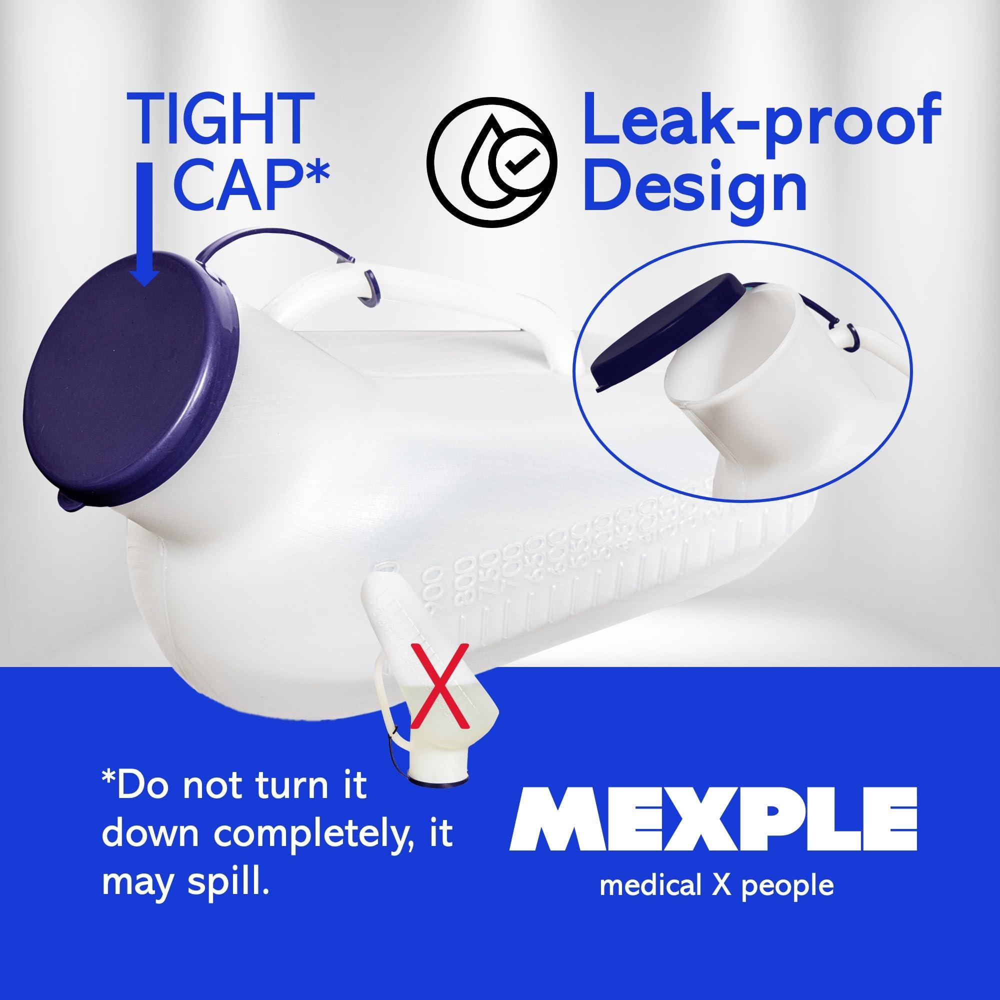 Mexple Mexple Peepod M/F Urinal Pot, Urinal For Women & Men, Pee Funnel, Unisex Bed Pan, Portable & Safe Medical Grade Urine Pot With Female Cup 1000Ml, Urine Bottle For Patients, White