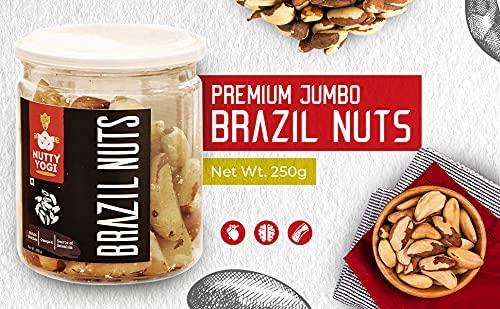 NUTTY YOGI Nutty Yogi Brazil Nuts 200g Pack, Rich in Iron, Calcium zinc and Above All Selenium, Boost Immunity and Feed The Brain | Jumbo Brazil Nuts | Dry Fruits