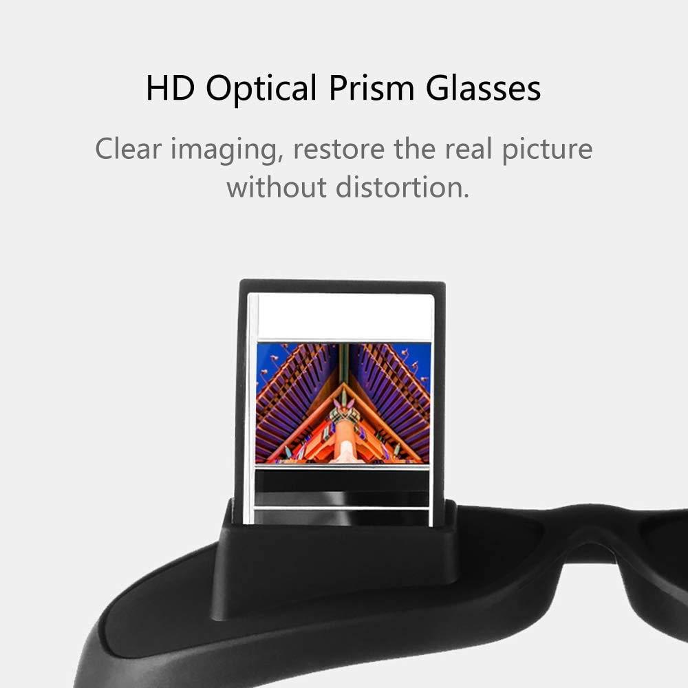 okcsc Lazy Glasses 90 Laying Down Prism Glasses Horizontal Bed Reading Glasses High Definition for Reading Watching TV Phones -Small