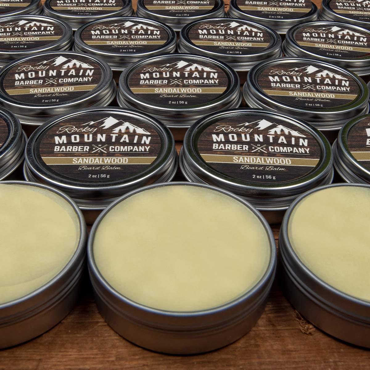 Rocky Mountain Barber Company Beard Balm - Sandalwood Blend - Rocky Mountain Barber - with Nutrient Rich Bees Wax