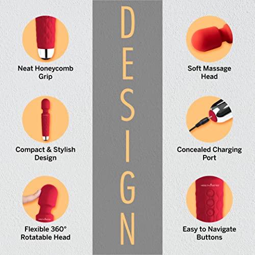 HealthSense HealthSense Cordless Full Body Massager Machine for Pain Relief, Handheld Back Massage Machine with Medical Grade Silicone, Fast Charging, 8 Speeds, 20 Modes & 1 Year Warranty - Magic-Vibe HM 260