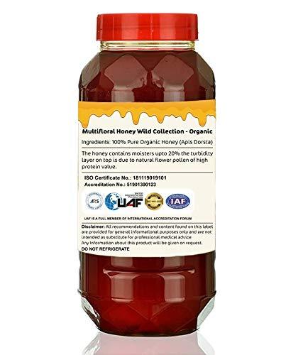 Dry Fruit Hub Dry Fruit Hub Natural Honey 1KG Organic Wild Honey Multifloral pure raw Honey Unprocessed Unfiltered Unpasteurized Pure Natural Original Honey - 1000 Grams Pack of 1