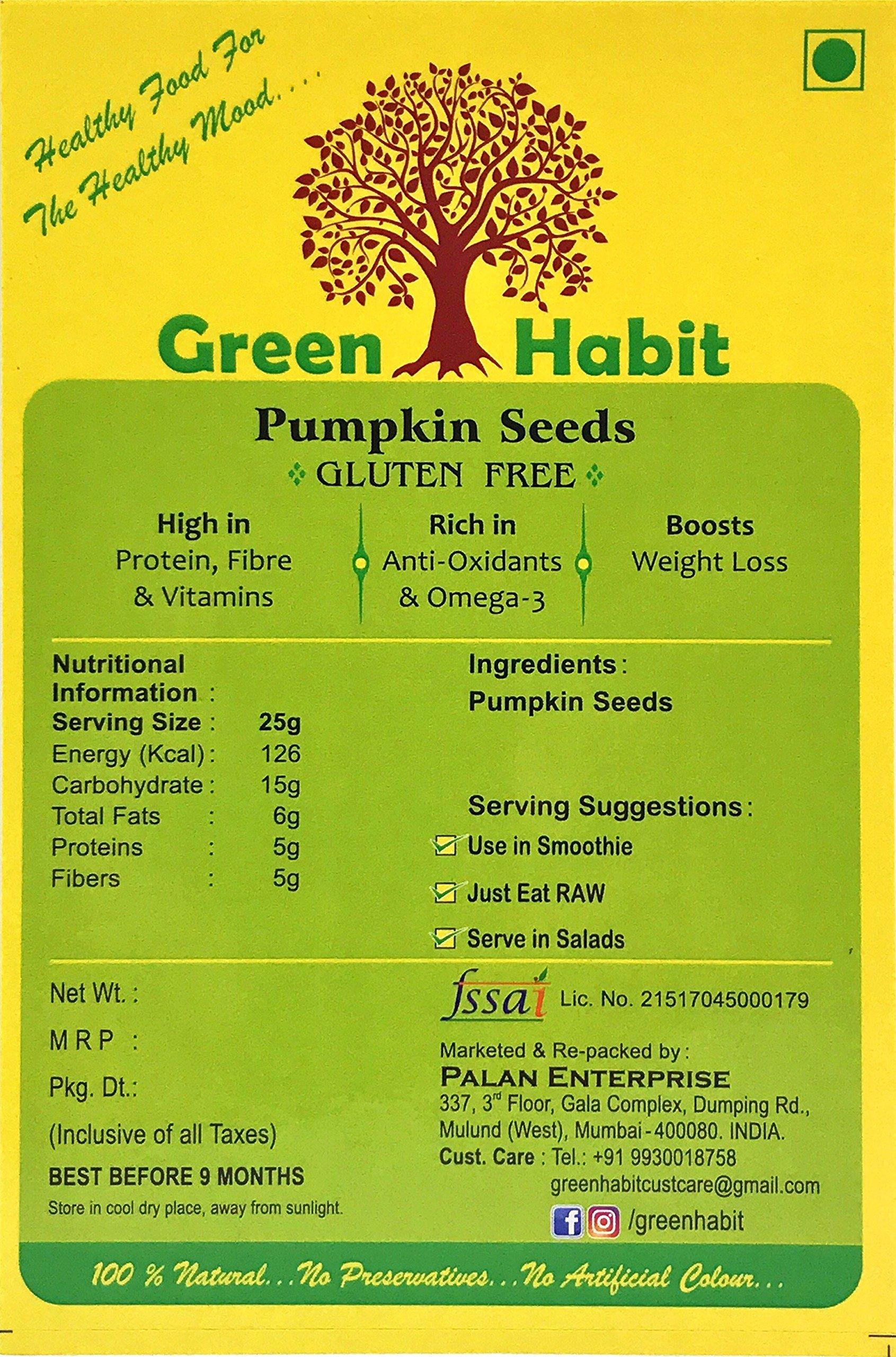 Green Habit\'s Green Habit Healthy & Nutritious Pumpkin Seeds (250 gram pack)