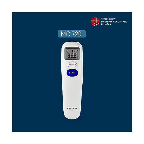 Omron Omron MC 720 Non Contact Digital Infrared Forehead Thermometer With 1 Second Quick Measurement, 3 in 1 Measurement Mode, Auto On/off & Backlight, White, (MC-720_Omron _AW)
