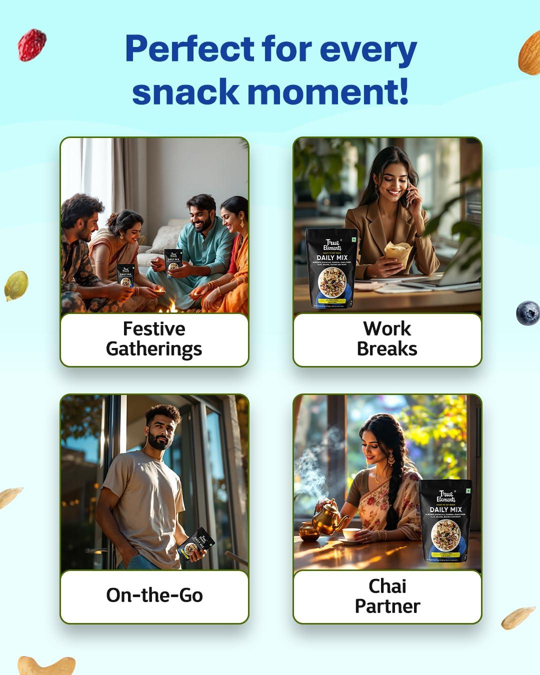 True Elements Daily Trail Mix 250g by True Elements - 15 in 1 Dry Fruits Mix | Mixed Nuts | Mixed Nuts and Dry Fruits | High in Protein