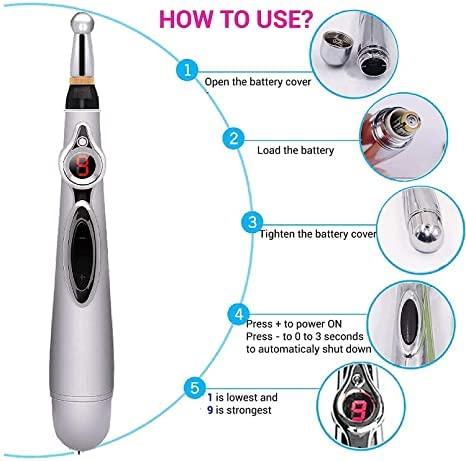 Generic CartCreation Electronic Acupuncture Pen, Electric Acupuncture Point Massage Laser Therapy Pen for Pain Relief, Body, Head, Back, Neck, Leg Massager
