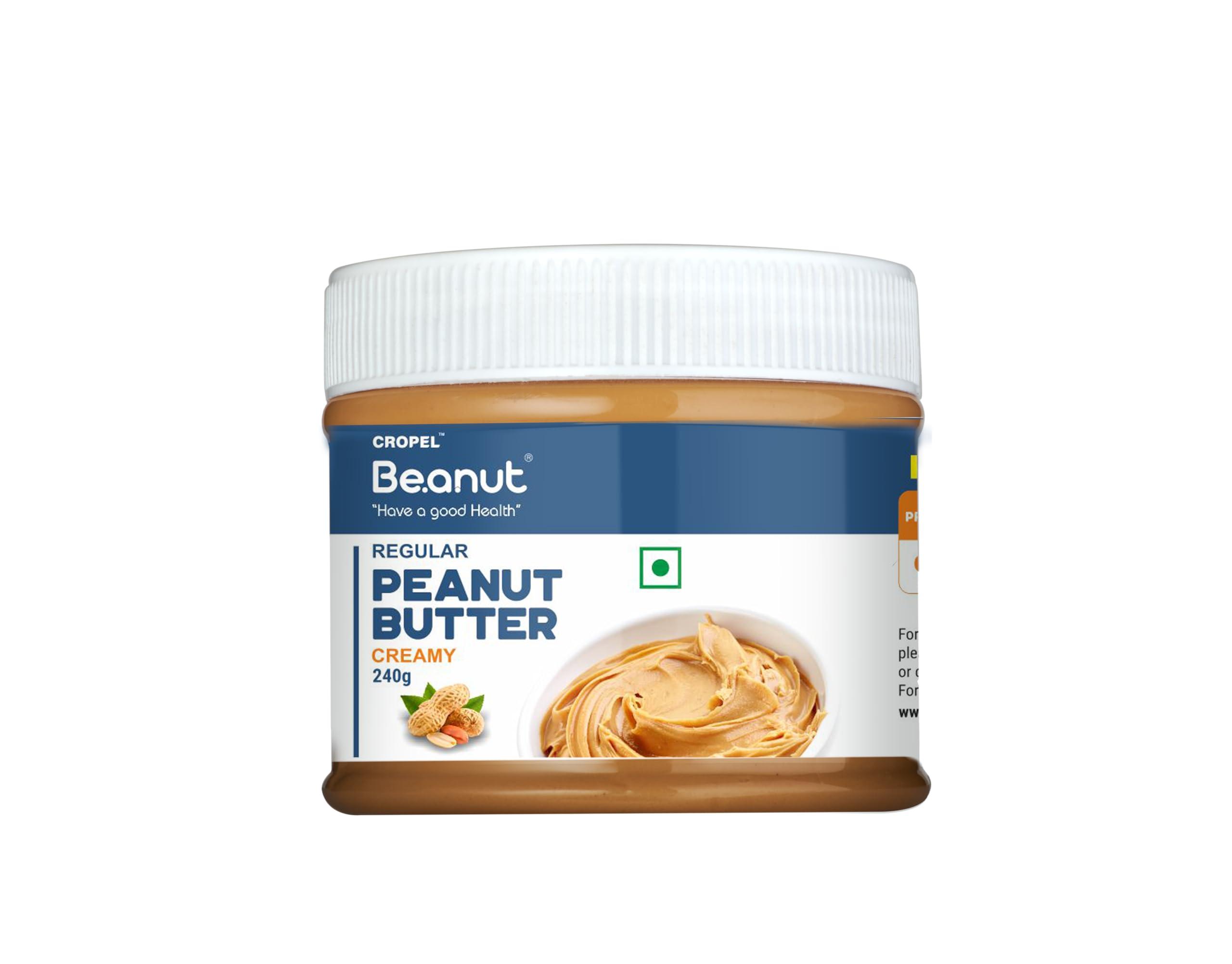Beanut Beanut Peanut Butter Creamy From Real Roasted Pressed Protein, Non GMO, Gluten Free, Free Gym, Cholesterol & Vegan, Exercise Gym Daily Energetic - (240g, Pack of 1)