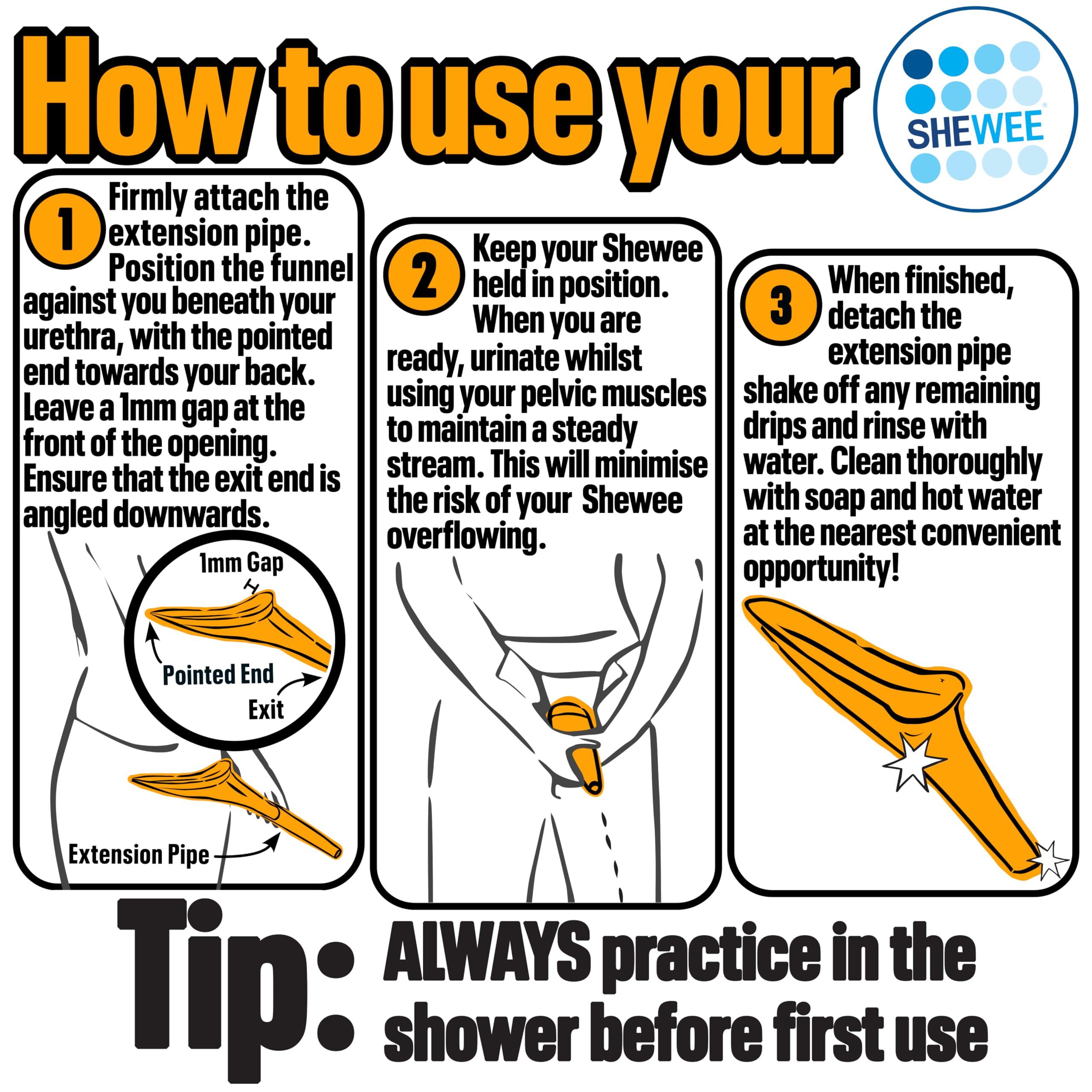 Shewee SHEWEE Flexi + Case - Reusable Pee Funnel - Flexible, Larger Version of The Original Female Urination Device Since 1999!