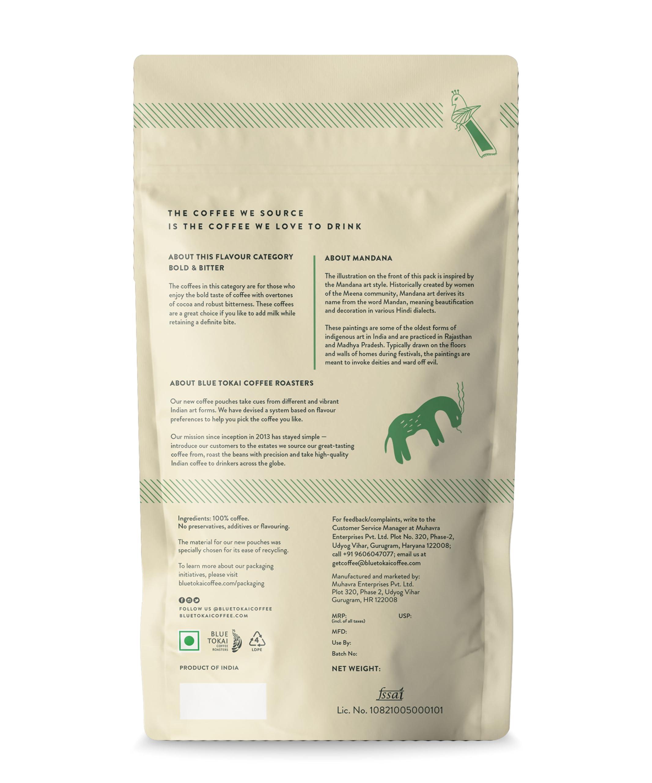 Blue Tokai Coffee Roasters Blue Tokai Coffee Roasters French Roast - Dark Roast (Channi Grind) 500g | Made With 100% Specialty Grade Arabica Freshly Roasted Ground Coffee, Bag