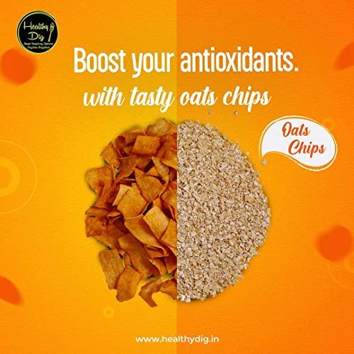 Healthy Dig Healthy Dig Oats Chips Combo Pack of 2 | 125 gm * 2 | Crunchy Healthy Snacks | All Natural Millets and Grains | No Added Preservatives, Artificial colors or chemicals | Plant Protein | No Added Sugar