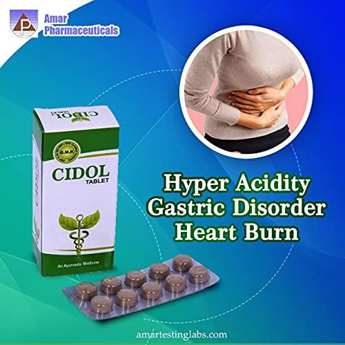 Generic CIDOL Tablet Pack Of 40, Amar Pharma Ayurvedic Medicine For Indigestion And Heart Burn | Strengthens The Digestive System | Medicine for Better digestion 40 Tablets Pack