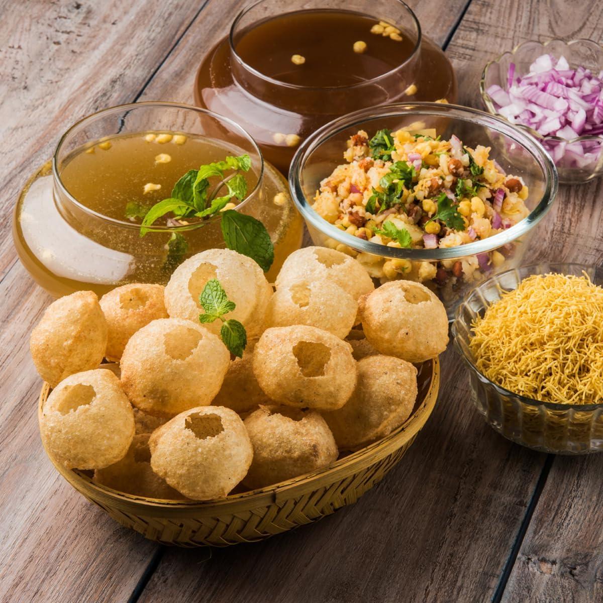LADILA LADILA Ready to Fry Dry GolGappa/ Pani Puri Papad / Panipuri Papad - Whole Wheat Golgappe 500gm
