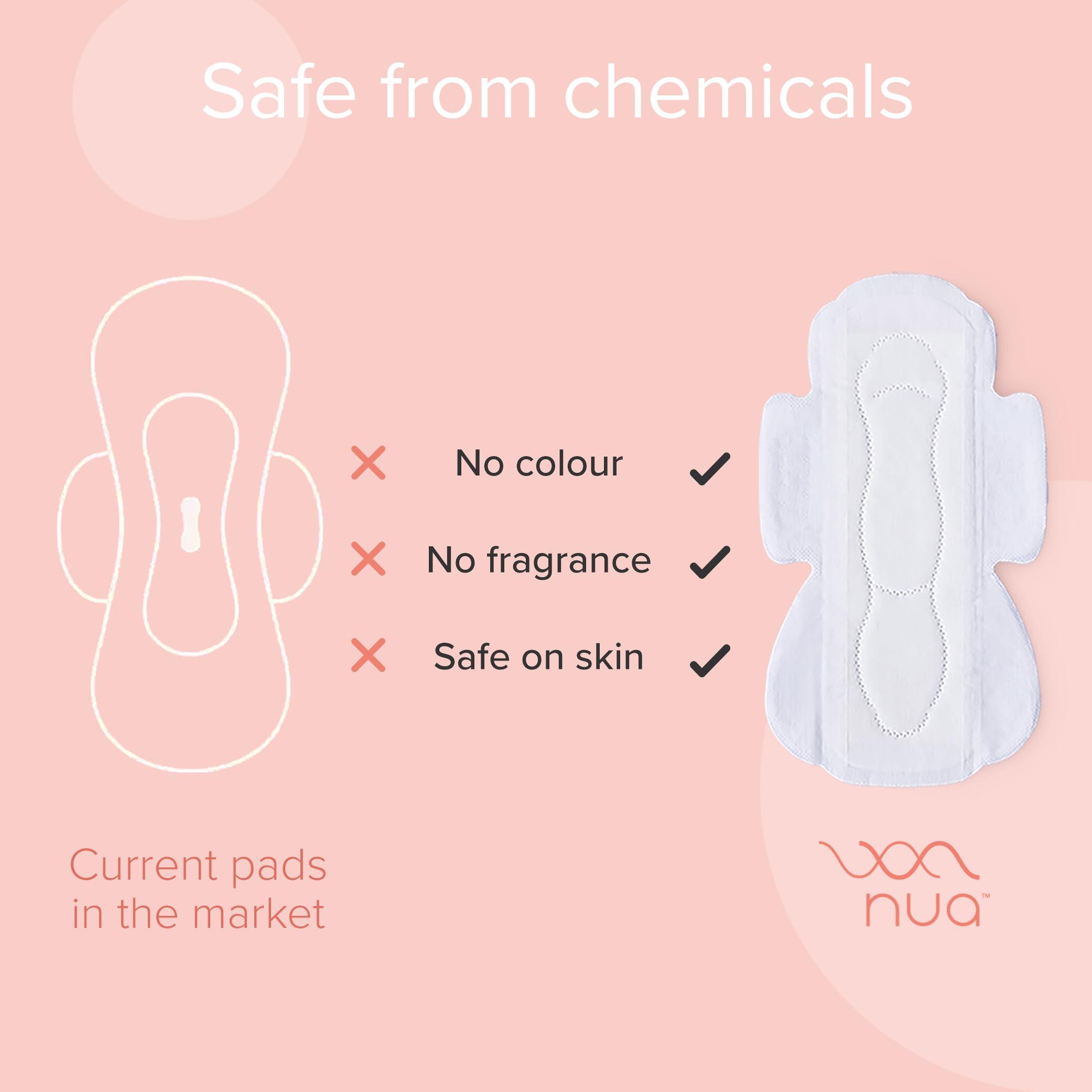 Nua Nua Cramp Comfort || 3 Heat Patches for Period Pain and Cramps & Nua Ultra-Safe Sanitary Pads For Women | 12 Ultra Thin Pads | 3 sizes in 1: Heavy Flow-XL+, Medium-XL & Light-L