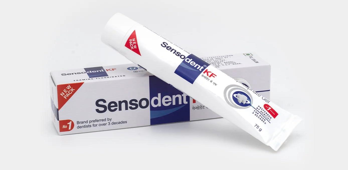 Sensodent KF SENSODENT KF Toothpaste for Cavity Protection 75 g (Pack of 3) - Free from SLS & Parabens